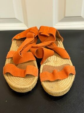 UGG Orange Suede leather espadrille Milan gladiator sandals size 7.5